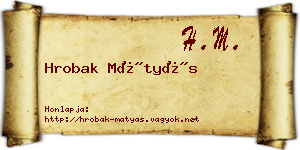 Hrobak Mátyás névjegykártya