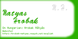 matyas hrobak business card